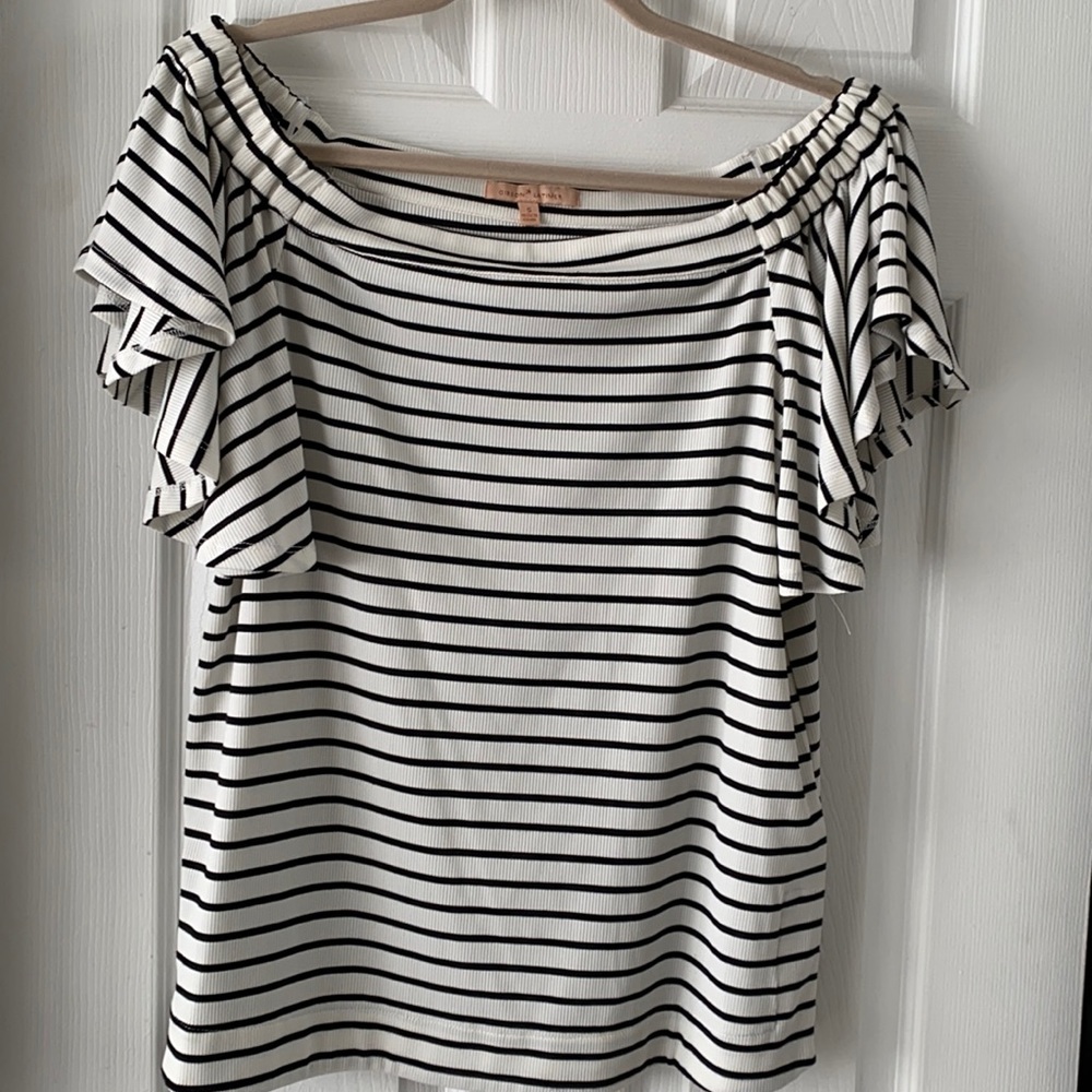 Striped off the shoulder top